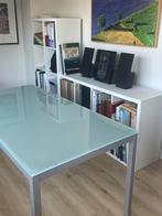 Bureau of eettafel 160 bij 80 Bontempi, Huis en Inrichting, Tafels | Eettafels, Ophalen, Gebruikt, 50 tot 100 cm, Glas