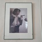 Zwart-wit foto van dame met sigaar, Ophalen of Verzenden