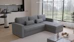 OP=OP Hoekbank Kos Velvet Grijs - Universeel - Opbergruimte, Huis en Inrichting, Verzenden, Overige maten, Grijs, Overige maten