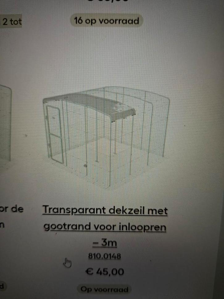Omlet dekzeil met gootrand  voor ren/ inloopren 2,91m lang, Dieren en Toebehoren, Pluimvee | Toebehoren, Gebruikt, Kippenhok of Kippenren