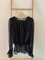 Zwarte peplum blouse met print Harper & Yve, Kleding | Dames, Blouses en Tunieken, Zwart, Ophalen of Verzenden, Zo goed als nieuw