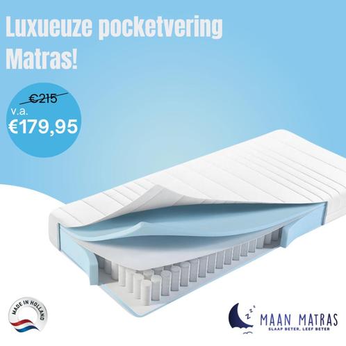Goedkoop Luxe Pocketvering Matras 140x200x25, Huis en Inrichting, Slaapkamer | Matrassen en Bedbodems, Nieuw, Matras, 140 cm, 200 cm