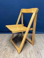 Vintage blank hout klapstoel Aldo Jacober stijl, Huis en Inrichting, Ophalen, Gebruikt, Bruin, Eén