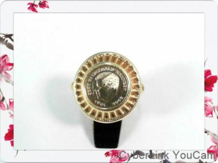 16224-1 Presidentiële klasse – 14k ronde ring met Kennedy, Sieraden, Tassen en Uiterlijk, Ringen, Zo goed als nieuw, Dame, Kleiner dan 17