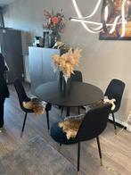 Ronde eettafel met stoelen - lichte beschadigingen, Huis en Inrichting, Complete eetkamers, Ophalen of Verzenden, Gebruikt, 4 tot 6 stoelen