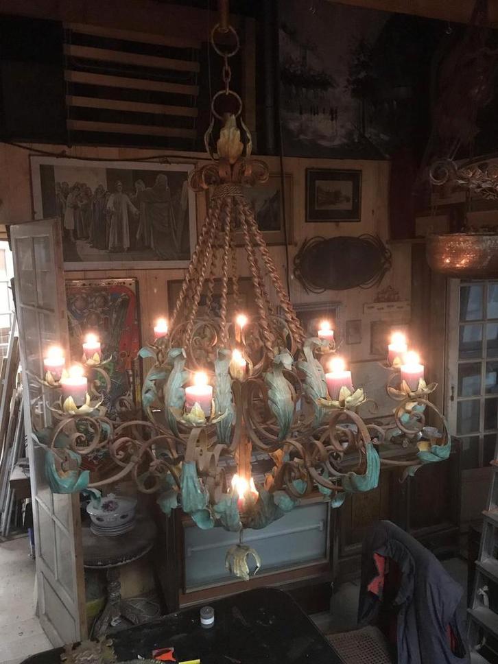 Spectaculair mooie kroonluchter, kaarsenluchter., Huis en Inrichting, Lampen | Kroonluchters, Gebruikt, Ophalen