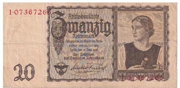 Duitsland, 20 Reichsmark, 1939