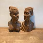Vintage Muaka Cyrille Boma Houtsnijwerk Beelden Set, Ophalen of Verzenden