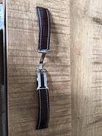Breitling sluiting met bruine lerenband 22/20., Ophalen, Zo goed als nieuw, Zilver, Android