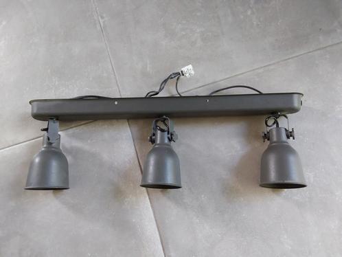 Ikea Hektar Plafondspot - 3 Spots Antraciet, Huis en Inrichting, Lampen | Plafondlampen, Gebruikt, Metaal, Ophalen of Verzenden