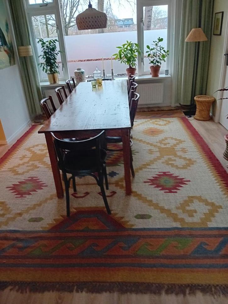 Handgeweven Kelim Vloerkleed, Huis en Inrichting, Stoffering | Tapijten en Kleden, Gebruikt, 200 cm of meer, 200 cm of meer, Rechthoekig