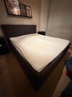 Boxspring met hoofdbord antracietgrijs, Huis en Inrichting, Ophalen, Gebruikt, Tweepersoons, 180 cm