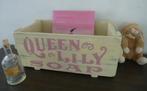 Brocante zeep kist/kistje Queen Lily/vintage/badkamer/Lief, Minder dan 50 cm, 50 tot 100 cm, Grenenhout, Ophalen of Verzenden