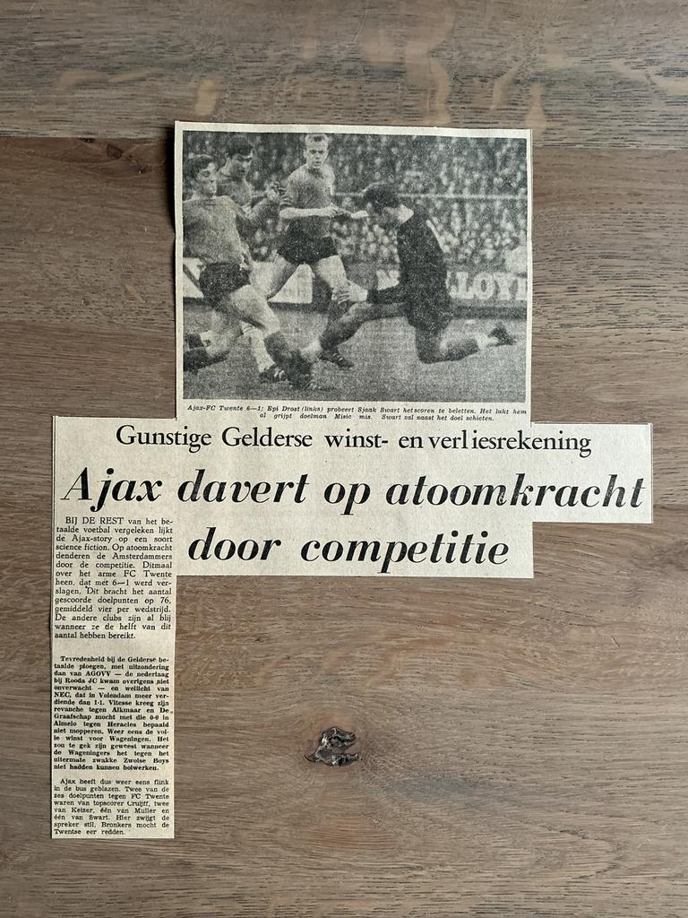 Voetbal krantenartikel Ajax FC Twente januari 1967, Ophalen of Verzenden, Knipsel(s)