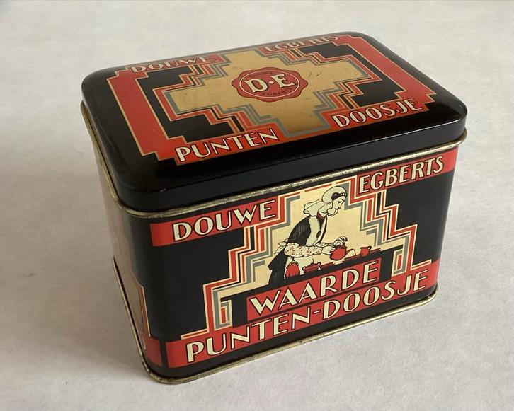 Douwe Egberts Waarde Puntendoosje punten blikje, Verzamelen, Blikken, Gebruikt, Overige, Douwe Egberts, Ophalen of Verzenden