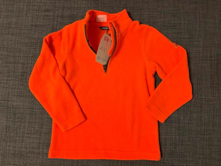 Hema 2 Fleece Truien 86-92 Oranje & Grijs, Kinderen en Baby's, Babykleding | Maat 86, Zo goed als nieuw, Jongetje of Meisje, Truitje of Vestje