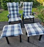 Hartman Tuinstoelen met Voetenbankjes & Kussens, Tuin en Terras, Tuinstoelen, Ophalen, Gebruikt, Kunststof, Inklapbaar