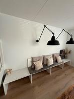 Witte houten eetbank op maat gemaakt - 3.95m, Ophalen, Minder dan 50 cm, Gebruikt, 200 cm of meer