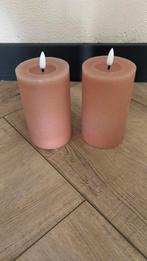 Roze led kaarsen (bewegende vlam) 12cm, Overige materialen, Overige kleuren, Ophalen of Verzenden, Zo goed als nieuw