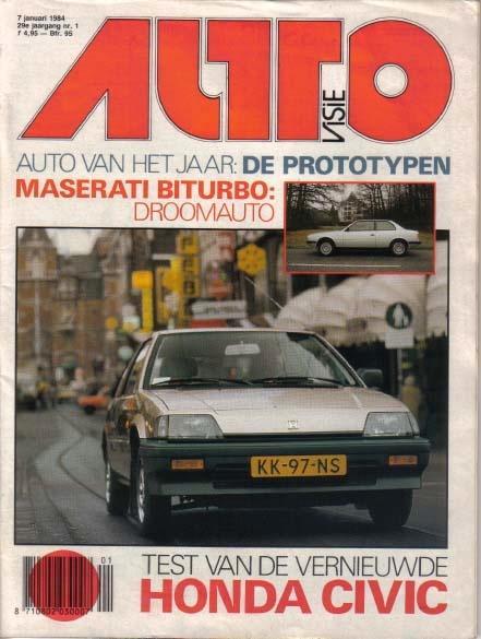 Autovisie 1 1984 : Maserati Biturbo - Willys Jeep - Honda, Boeken, Auto's | Folders en Tijdschriften, Gelezen, Algemeen, Ophalen of Verzenden