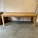 Eettafel - 220 x 90 cm - massief teakhout - Bij TTM Wonen, Www.ttmwonen.nl, Teakhout, Landelijk, Vijf personen of meer