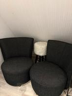 2 Fauteuils zwart/grijs, Huis en Inrichting, Fauteuils, Ophalen, Zo goed als nieuw, 75 tot 100 cm, 50 tot 75 cm