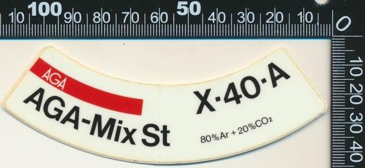 Sticker: Aga - Aga-Mix-ST - X-40-A, Verzamelen, Stickers, Zo goed als nieuw, Bedrijf of Vereniging, Ophalen of Verzenden