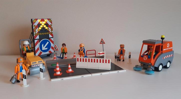 Te koop: Playmobil 4045/4048/4049/4682 Wegenbouwers (Set 36), Kinderen en Baby's, Speelgoed | Playmobil, Gebruikt, Complete set