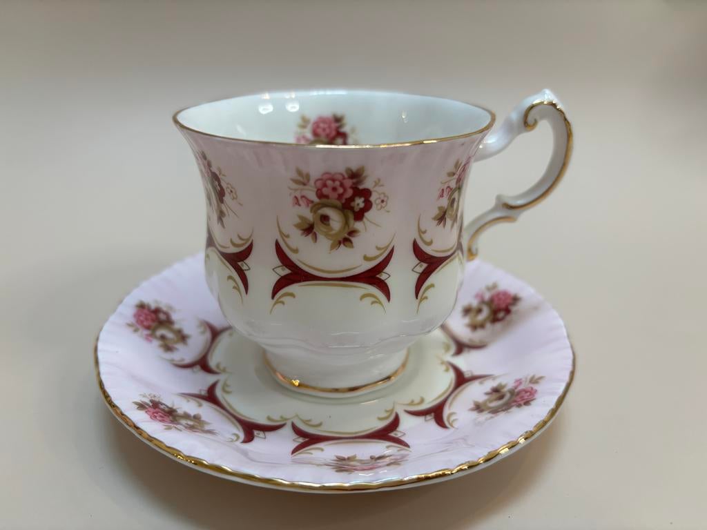 Vintage Theekop en Schotel Royal Adderley Roze, Ophalen of Verzenden