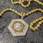 14k gouden rope ketting chain met Versace hanger, Sieraden, Tassen en Uiterlijk, Kettingen, Ophalen of Verzenden