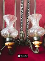 2 Arms groot brocante antiek wandlamp barok, Huis en Inrichting, Lampen | Wandlampen, Ophalen of Verzenden, Gebruikt, Hout
