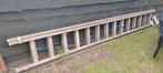 Houten ladder 2x14 sporten 2x374 cm, Doe-het-zelf en Verbouw, Ladders en Trappen, Ophalen, Gebruikt, Ladder, 4 meter of meer