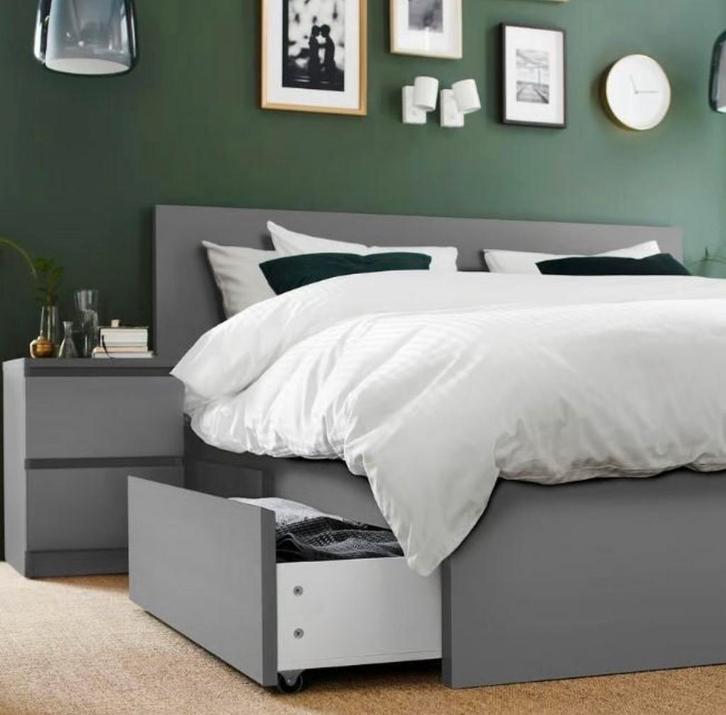 Gratis Ikea Malm bed 180x200 (excl. matras), Huis en Inrichting, Slaapkamer | Bedden, Gebruikt, Tweepersoons, 180 cm, 200 cm, Hout