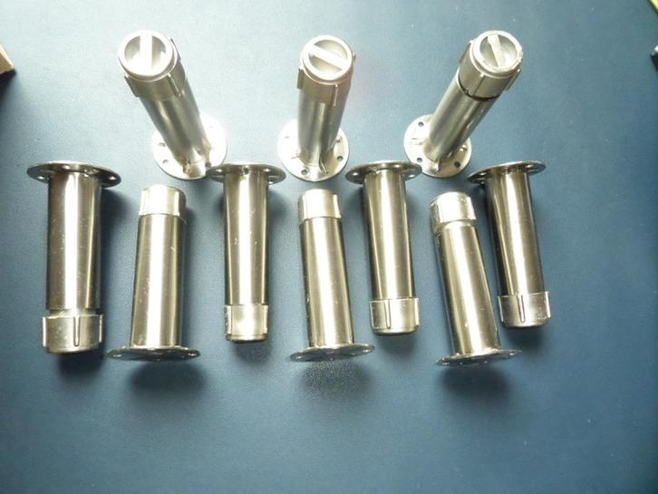 Poten - 10 regelbare RVS poten - 10-12cm - €130,00, Doe-het-zelf en Verbouw, IJzerwaren en Bevestigingsmiddelen, Nieuw, Overige typen