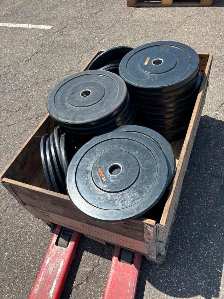 Bumperplates - 50 mm, Sport en Fitness, Fitnessmaterialen, Zo goed als nieuw, Ophalen