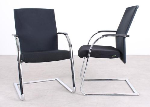 Dauphin vergaderstoel | Zwart/antraciet | Sledeframe, Huis en Inrichting, Stoelen, Zo goed als nieuw, Vijf, Zes of meer stoelen