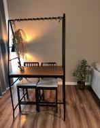 Bartafel met 2 hoge stoelen, Huis en Inrichting, Tafels | Sidetables, Ophalen, 100 tot 150 cm, Zo goed als nieuw, 25 tot 50 cm