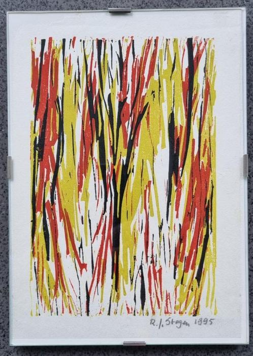 houtgravure uit 1995 van Rob Stegen (Maastricht), Antiek en Kunst, Kunst | Etsen en Gravures, Ophalen