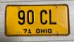 Kentekenplaat Ohio USA 1971, Ophalen of Verzenden, Zo goed als nieuw, Auto's