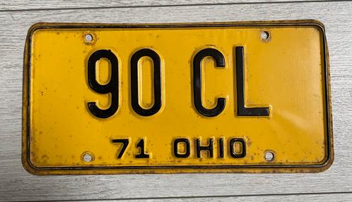 Kentekenplaat Ohio USA 1971, Verzamelen, Automerken, Motoren en Formule 1, Zo goed als nieuw, Auto's, Ophalen of Verzenden