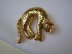Broche luipaard panter /kat  goudkleurige met wiebelstaart, Verzenden, Zo goed als nieuw, Goud, Overige materialen