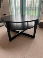 Gereserveerd - Zwarte ronde salontafel met plank, Huis en Inrichting, Tafels | Salontafels, Ophalen, Gebruikt, Rond, 50 tot 100 cm