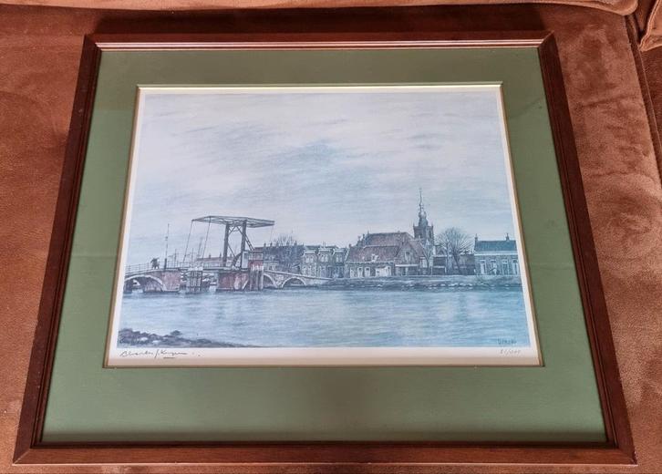 Litho Charles Jean Kemper "Rotterdam,Overschie" Gesigneerd, Antiek en Kunst, Kunst | Litho's en Zeefdrukken, Ophalen of Verzenden
