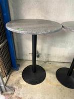 Ronde statafels hoog gemarmerd kunstblad (4x), Ophalen, Zo goed als nieuw