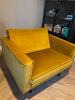 Bepurehome (woood) fauteuil okergeel velvet, Ophalen, Eenpersoons, 75 tot 100 cm, Zo goed als nieuw