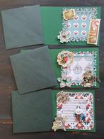 ZELF MAKEN: 3 kerstkaarten: oplegset+ dubbele kaart+ envelop, Hobby en Vrije tijd, Nieuw, Overige typen, Kerst, Ophalen of Verzenden