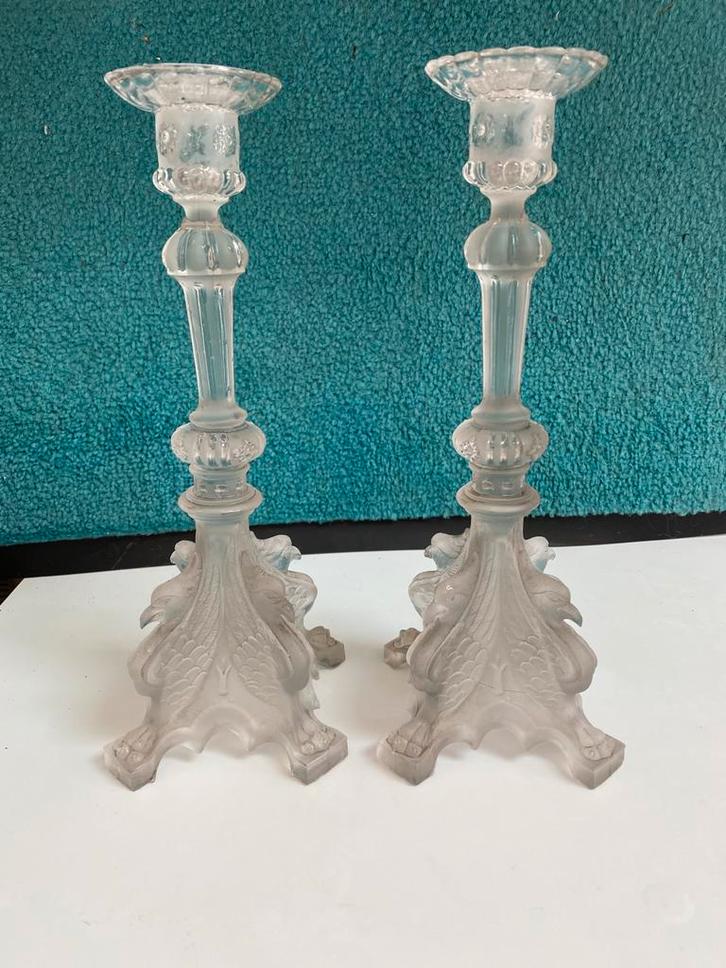 Griffioen! Vogels! 1935! Glas! Perfect ! Prachtig !, Antiek en Kunst, Antiek | Kandelaars, Glas, Ophalen