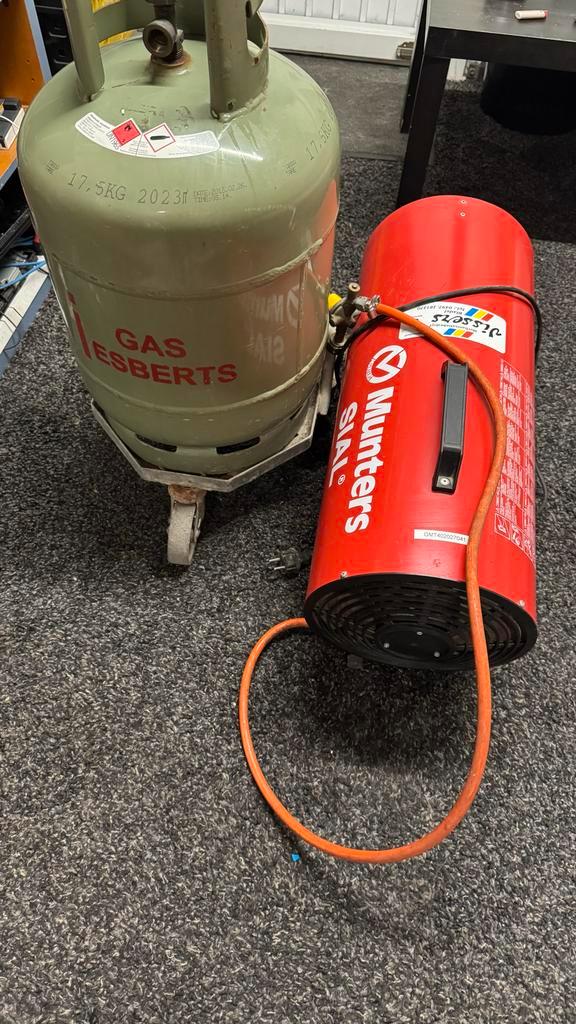 Hete luchtkanon, Doe-het-zelf en Verbouw, Geisers en Boilers, Gebruikt, Boiler, Propaan of Butaan, Minder dan 20 liter, Onbekend