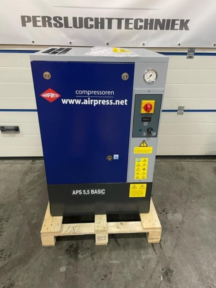 Airpress APS5,5 schroefcompressor Inruil mogelijk, Doe-het-zelf en Verbouw, Compressors, Nieuw, 100 liter of meer, 400 tot 800 liter/min
