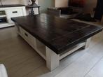 grote salontafel met schuif en 2 opbergvakken 140 x 80 cm, Ophalen, Gebruikt, 100 tot 150 cm, 50 tot 100 cm